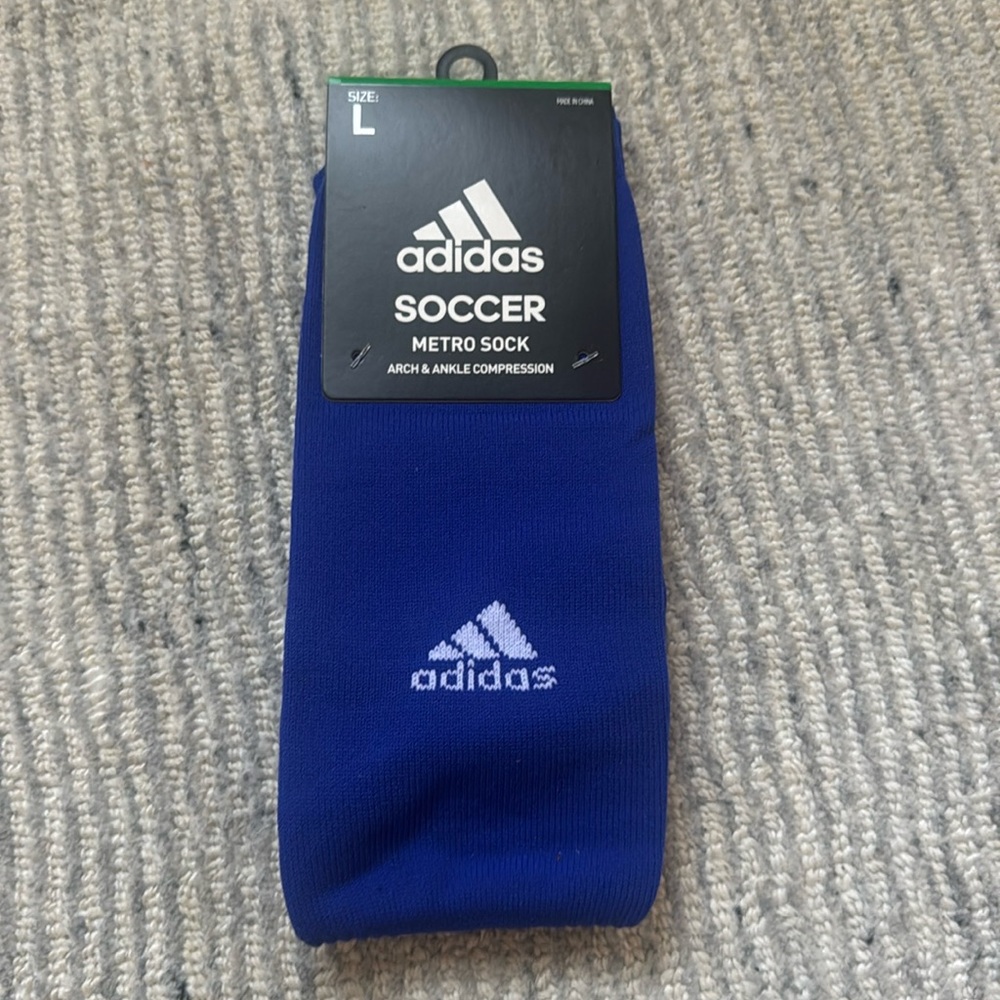 Blue Adidas Soccer Socks
